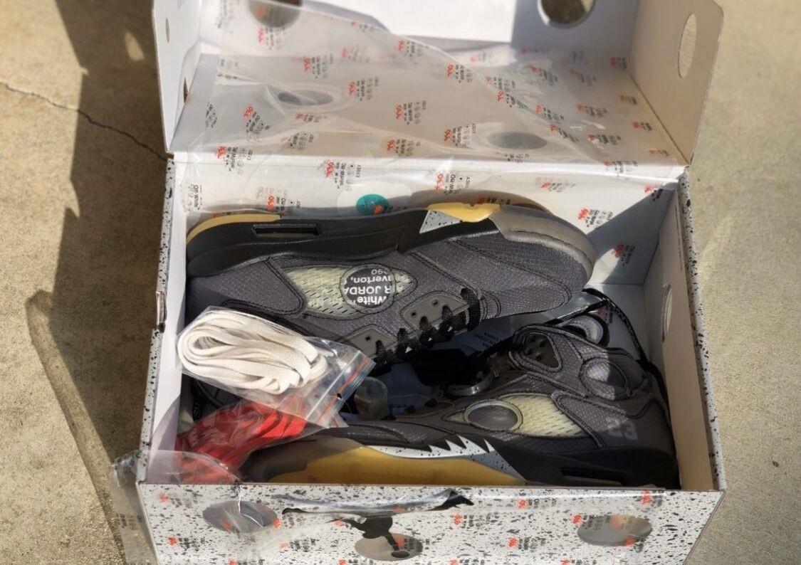 PK GOD Jordan 5 Retro Off-White Black CT8480 retail materials ready to ship